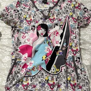 Koi Tokidoki Multicolor Graphic Scrub Top